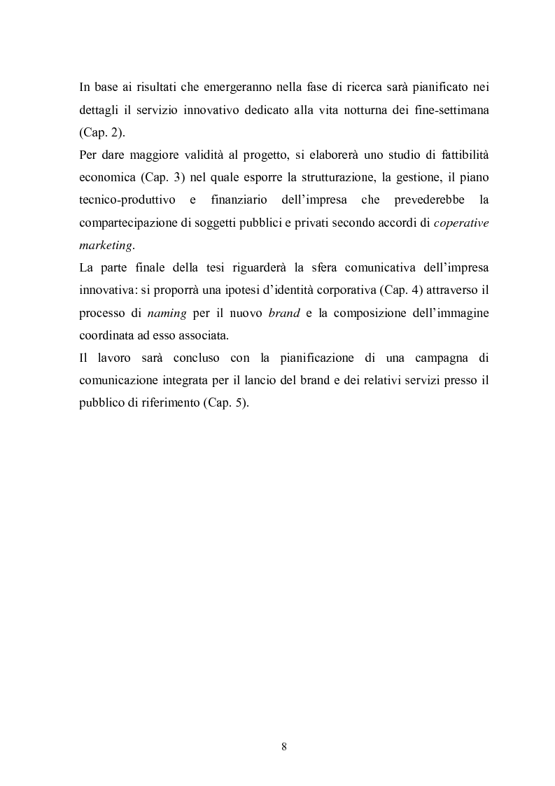 Anteprima della tesi: L'autobus notturno. Trasporto, pubblicità, informazione e sicurezza su uno stesso mezzo., Pagina 5