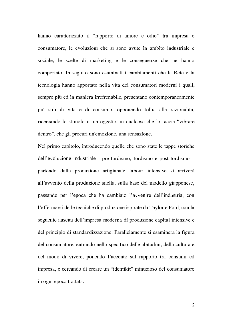 Anteprima della tesi: Evoluzione della figura del consumatore; dall'approccio utilitaristico al consumatore post-moderno, Pagina 3