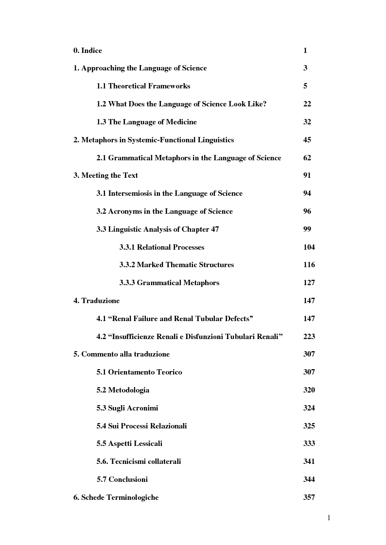 Indice della tesi: Traduzione, commento e analisi stilistica di ''Medical Care of Cancer Patients'', Pagina 1