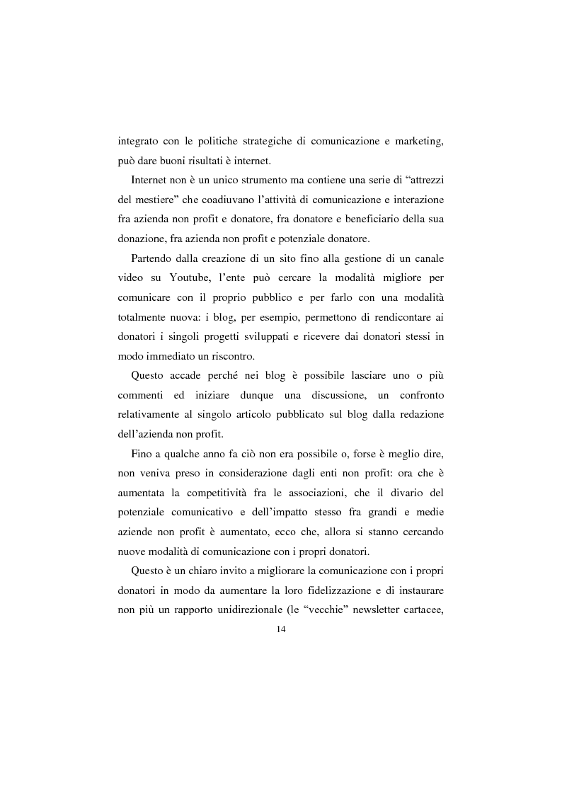 Anteprima della tesi: Comunicazione no profit online, Pagina 10