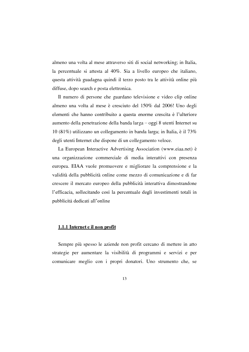 Anteprima della tesi: Comunicazione no profit online, Pagina 9