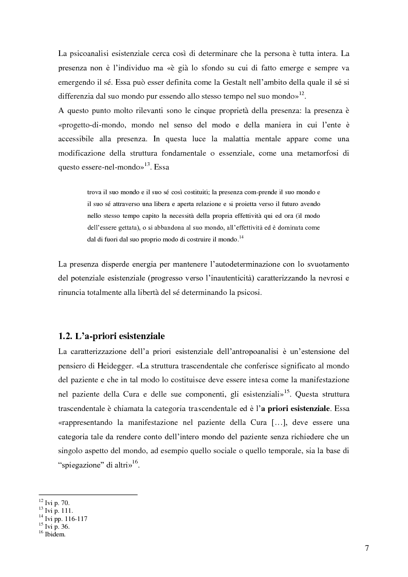 Estratto dalla tesi: L'analisi esistenziale di Binswanger complemento della psicoanalisi freudiana