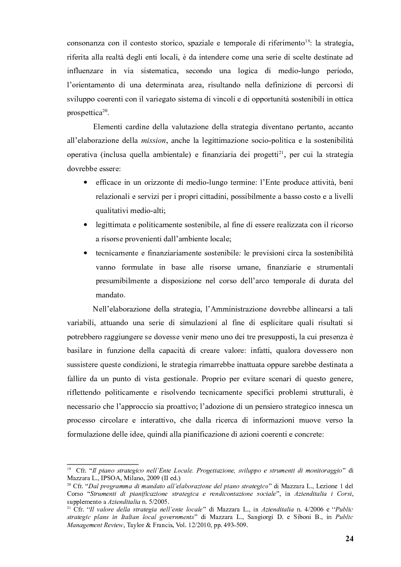 Estratto dalla tesi: La pianificazione strategica nelle amministrazioni pubbliche locali: stato dell'arte in un campione di enti