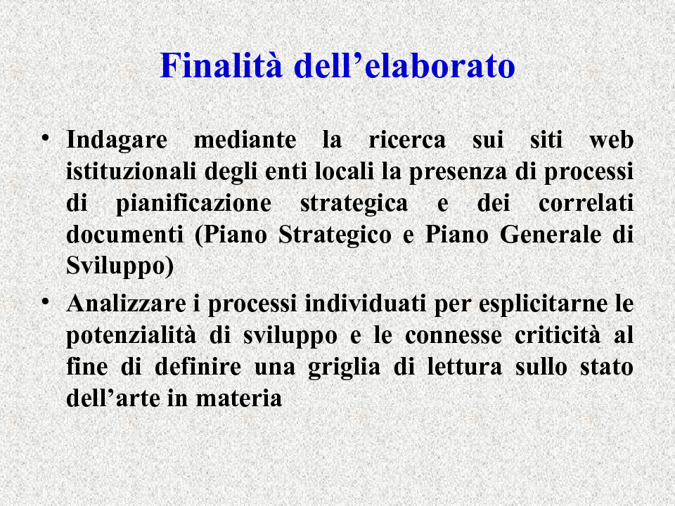 Anteprima della tesi: La pianificazione strategica nelle amministrazioni pubbliche locali: stato dell'arte in un campione di enti, Pagina 3
