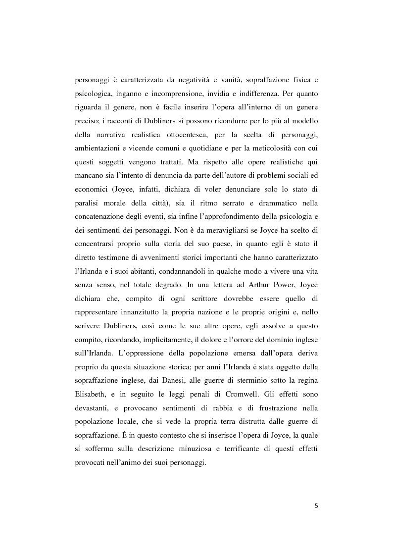 Anteprima della tesi: Paralisi, morte e fuga in Dubliners, Pagina 6