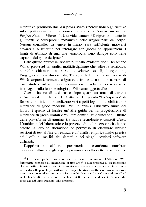 Anteprima della tesi: WIInterfaces. Usablità delle interfacce di gioco e nuove frontiere delle piattaforme di gaming, Pagina 8