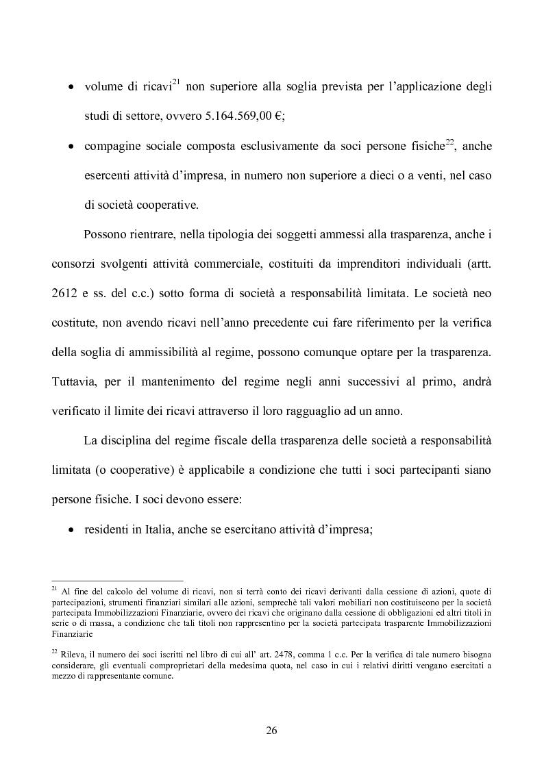 Estratto dalla tesi: Il regime di tassazione per trasparenza nelle società di capitali
