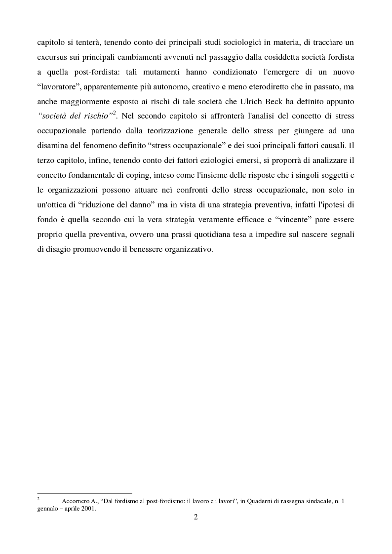 Anteprima della tesi: Stress occupazionale e recenti trasformazioni del lavoro, Pagina 3