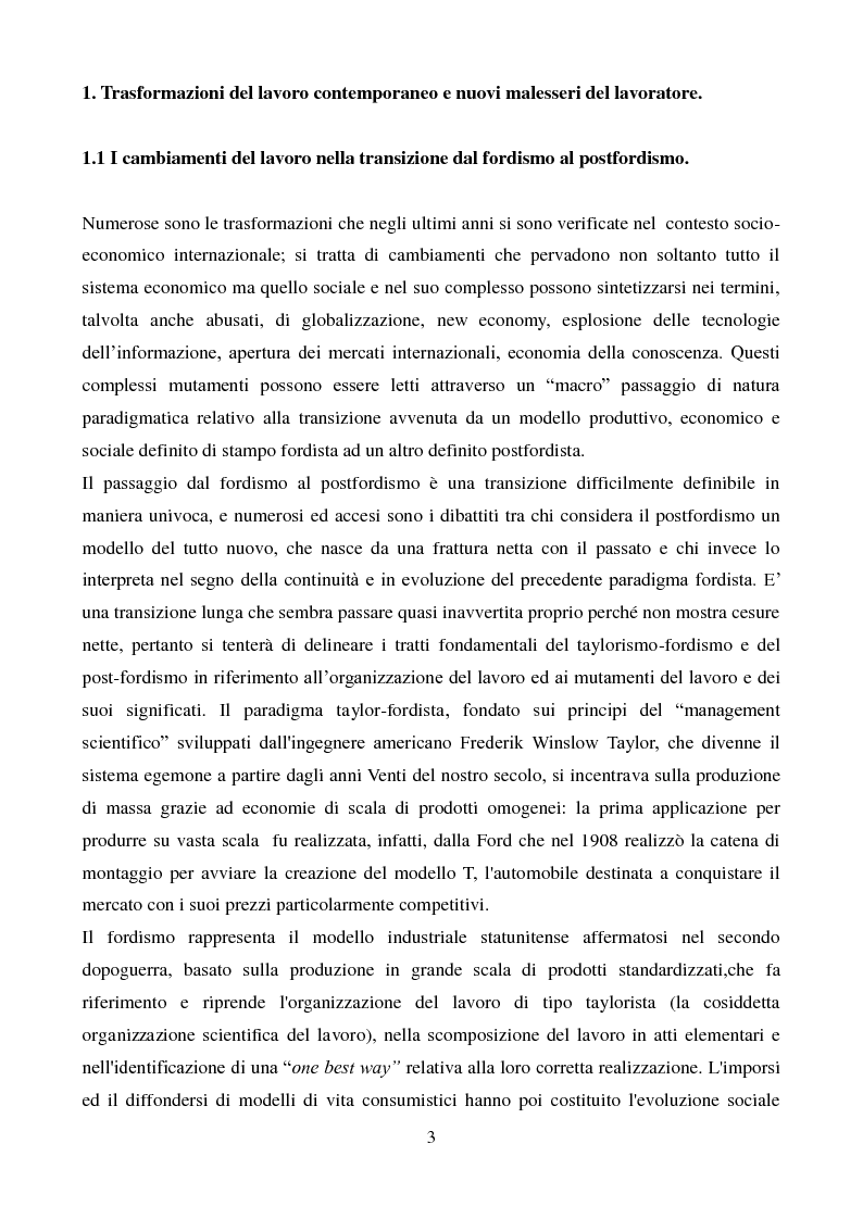 Anteprima della tesi: Stress occupazionale e recenti trasformazioni del lavoro, Pagina 4