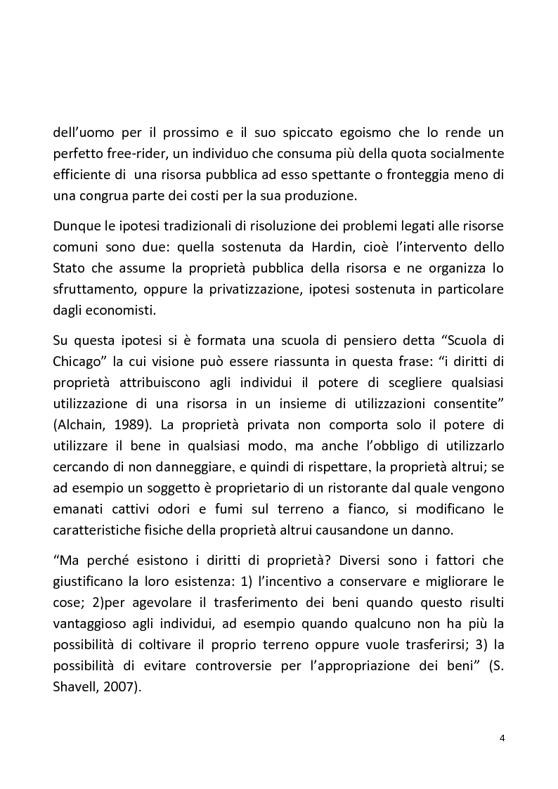 Anteprima della tesi: Il problema delle risorse comuni nel pensiero di Elinor Ostrom, Pagina 5