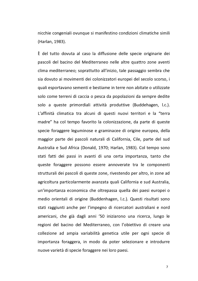Anteprima della tesi: Variabilità dei caratteri morfologici e agronomici di popolazioni sardo-corse di Lolium perenne L., Pagina 7