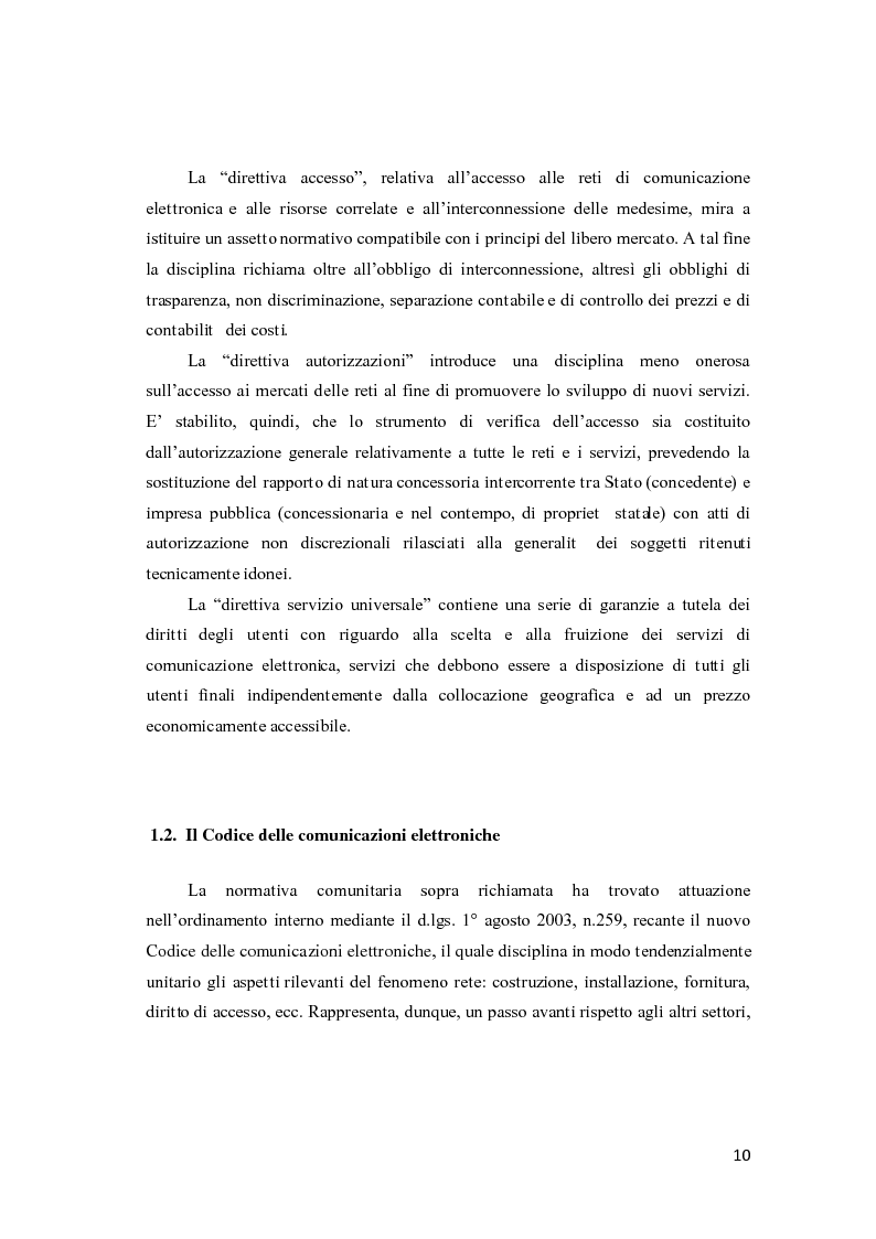 Anteprima della tesi: L'accesso e l'interconnessione alle reti di comunicazione elettronica, Pagina 5