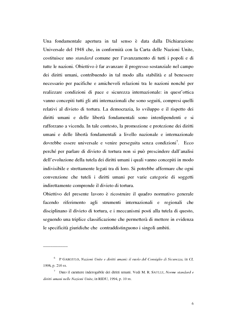 Anteprima della tesi: Il divieto di tortura nel sistema internazionale, Pagina 7