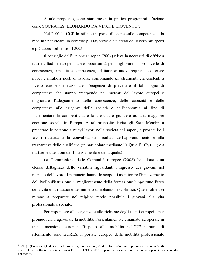 Anteprima della tesi: Bisogni, conoscenze e capacità nella costruzione del profilo professionale degli orientatori. Un'indagine nella regione Marche., Pagina 10
