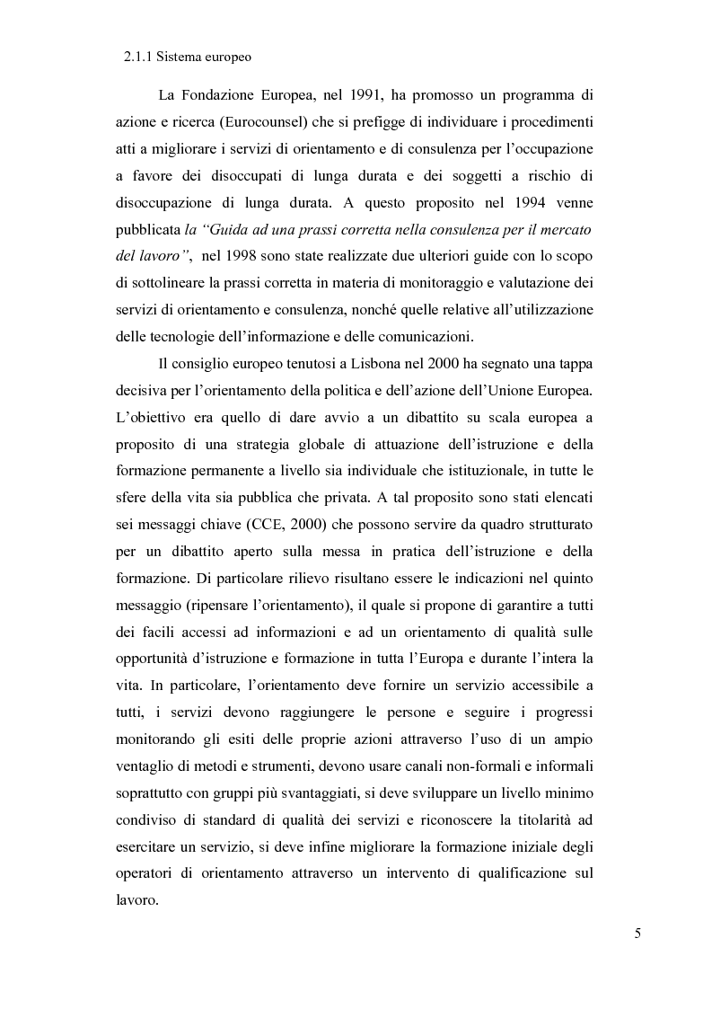 Anteprima della tesi: Bisogni, conoscenze e capacità nella costruzione del profilo professionale degli orientatori. Un'indagine nella regione Marche., Pagina 9
