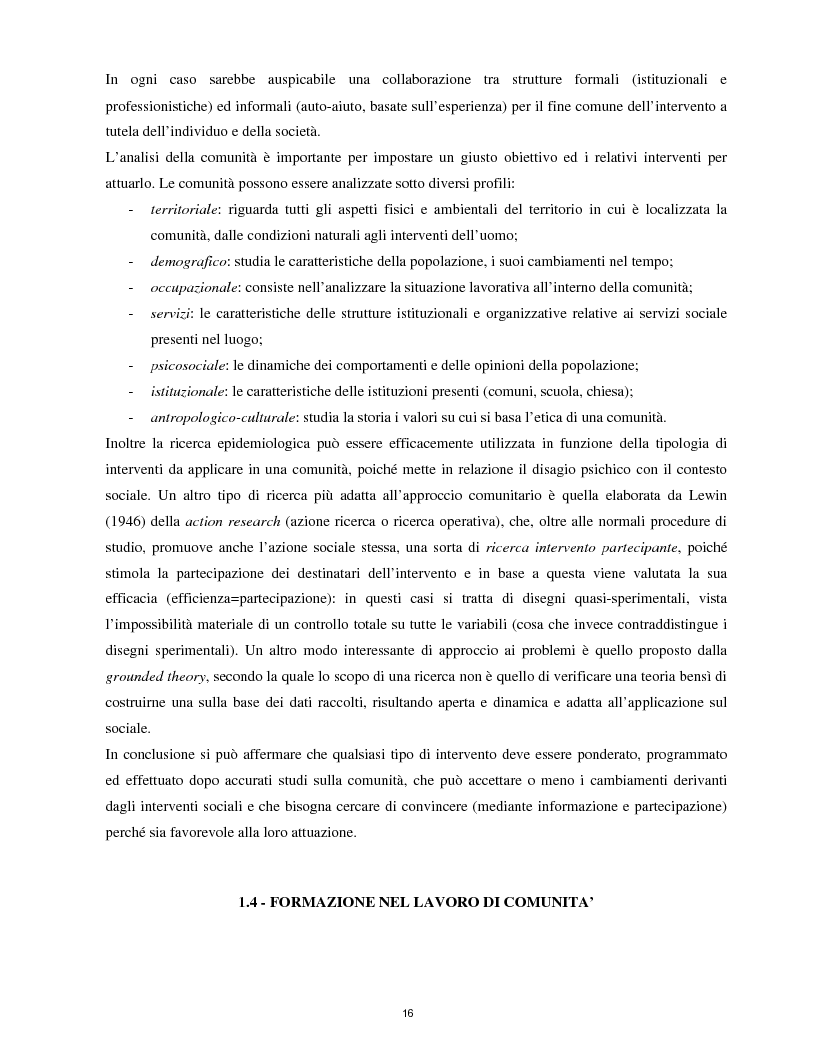 Anteprima della tesi: Il disagio nell'infanzia e nell'adolescenza in un'ottica di Psicologia di Comunità, Pagina 12