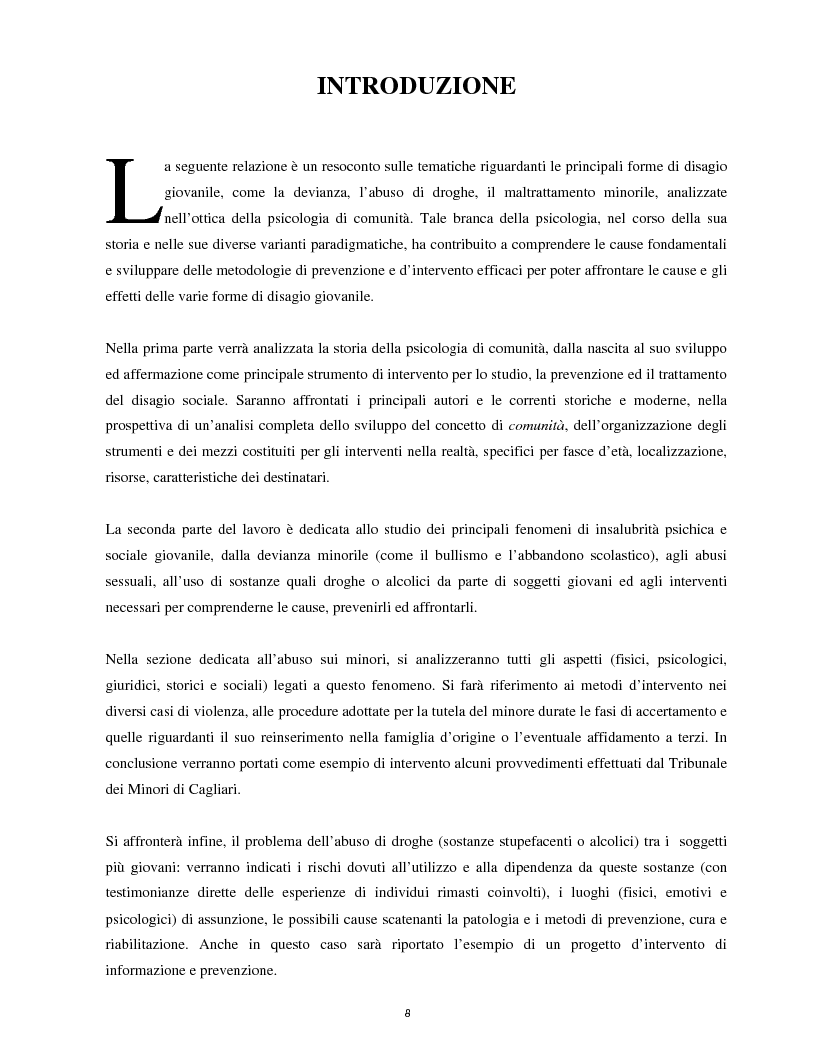 Anteprima della tesi: Il disagio nell'infanzia e nell'adolescenza in un'ottica di Psicologia di Comunità, Pagina 4