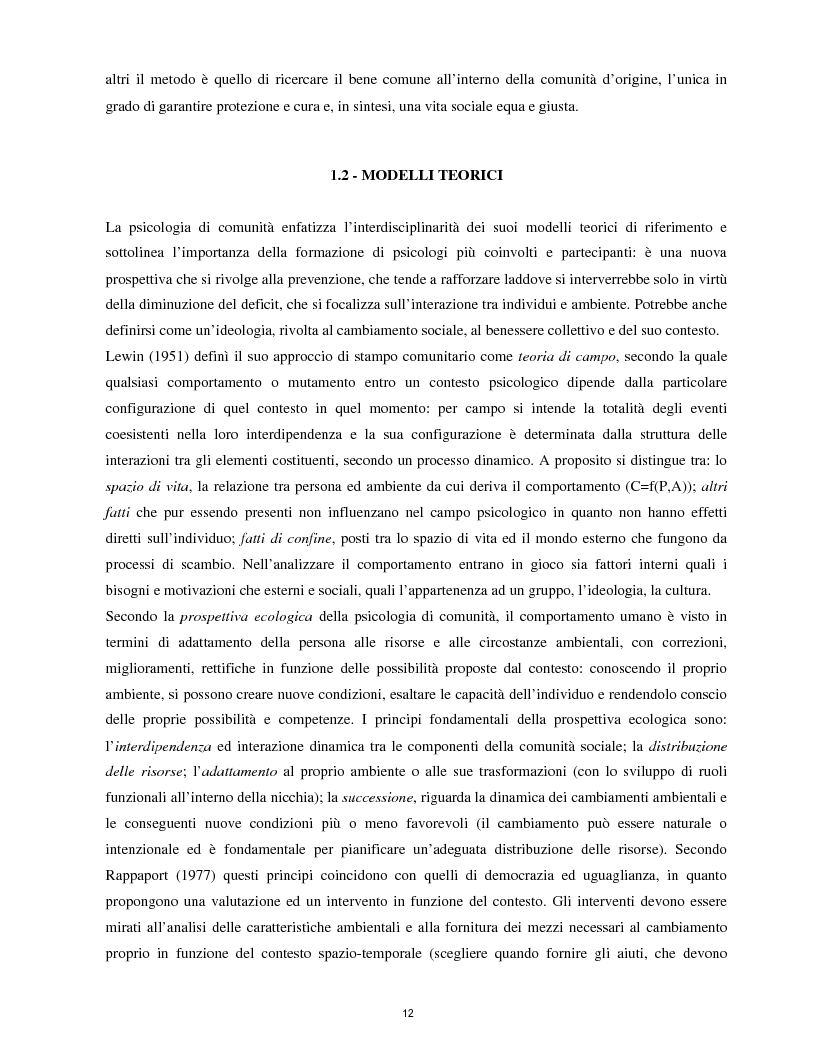 Anteprima della tesi: Il disagio nell'infanzia e nell'adolescenza in un'ottica di Psicologia di Comunità, Pagina 8
