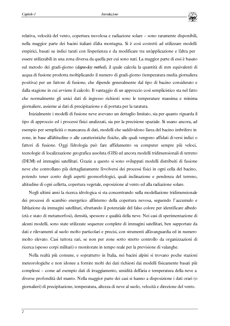 Anteprima della tesi: Elaborazione di un modello di fusione nivale per bacini alpini d’alta quota., Pagina 3
