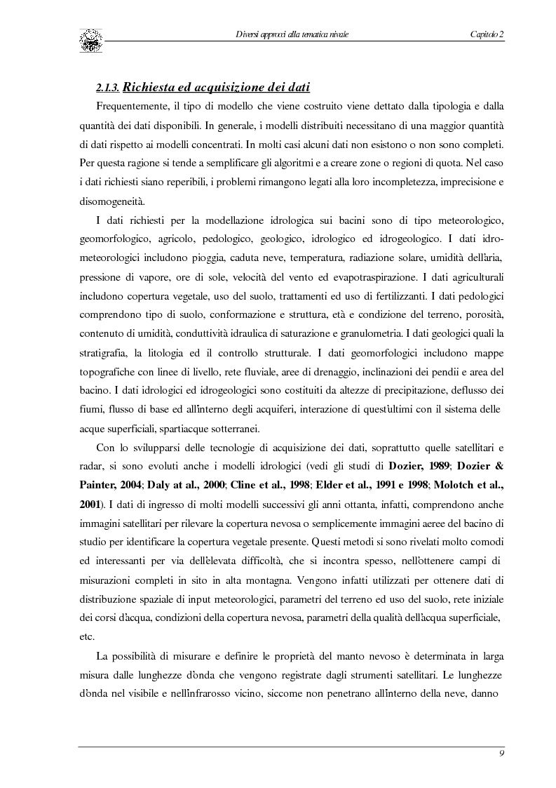 Anteprima della tesi: Elaborazione di un modello di fusione nivale per bacini alpini d’alta quota., Pagina 9