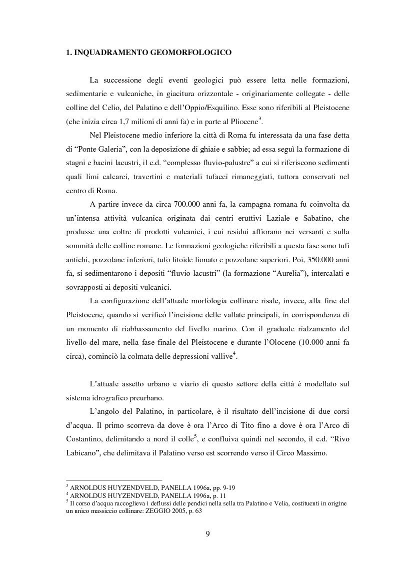 Anteprima della tesi: Le pendici nord-orientali del Palatino tra tarda antichità ed età moderna (Ambiente 2). Contesti, stratigrafia, storia, Pagina 5