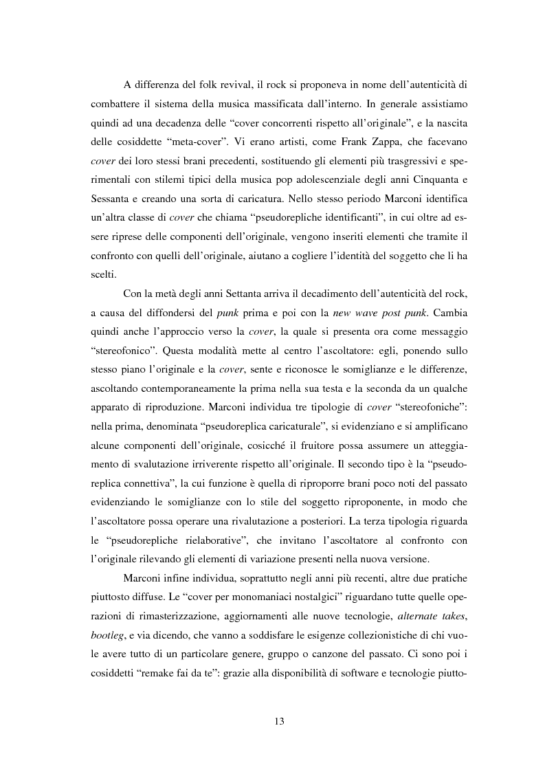 Anteprima della tesi: 100 partite sopra l'arcobaleno: uno studio sul fenomeno cover nella popular music, Pagina 10