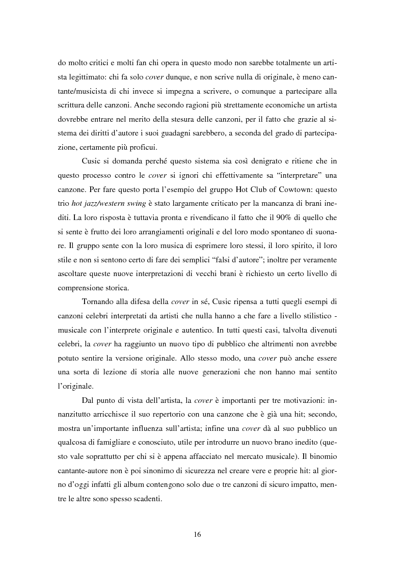 Anteprima della tesi: 100 partite sopra l'arcobaleno: uno studio sul fenomeno cover nella popular music, Pagina 13
