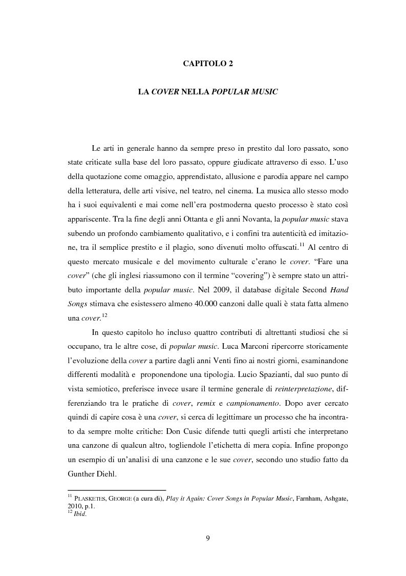 Anteprima della tesi: 100 partite sopra l'arcobaleno: uno studio sul fenomeno cover nella popular music, Pagina 6