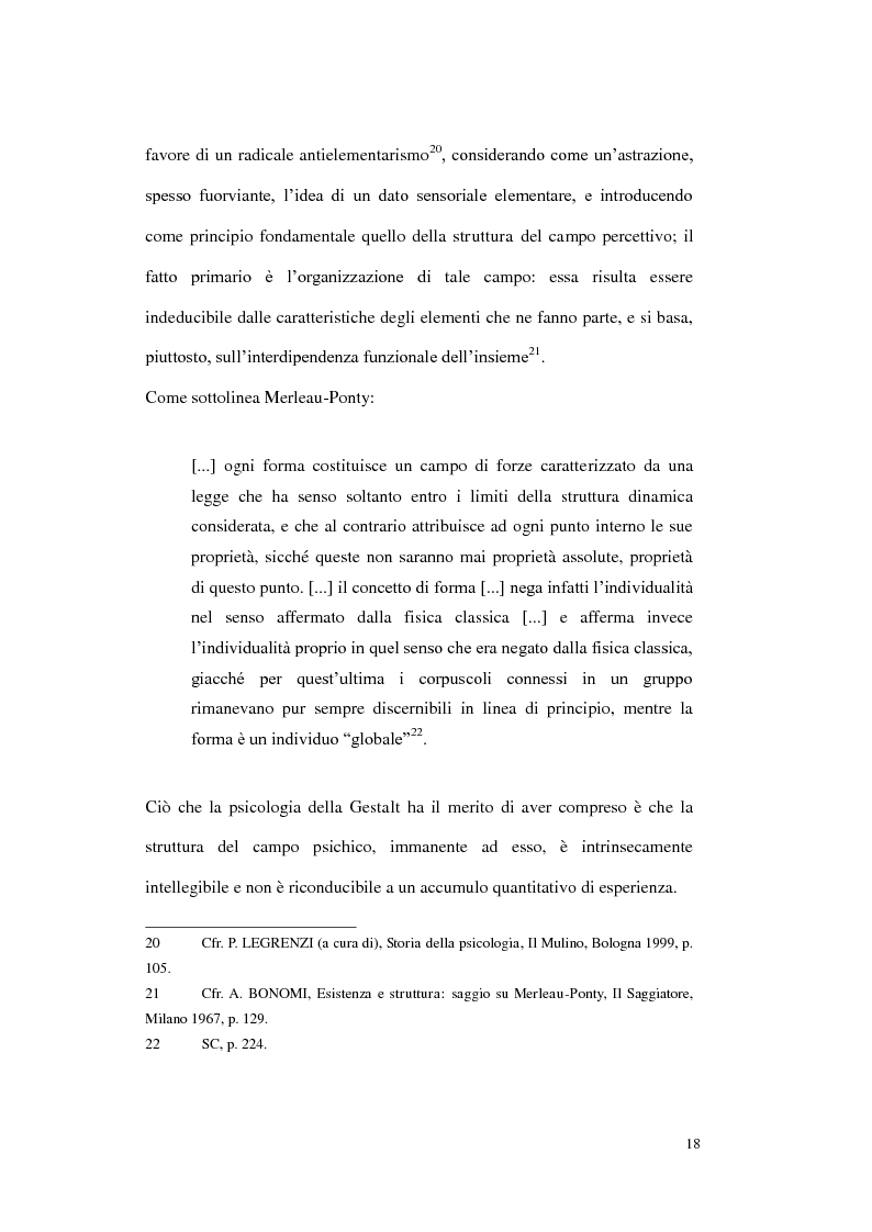 Anteprima della tesi: Il vuoto come rovescio del visibile. Corporeità e linguaggio in Maurice Merleau-Ponty, Pagina 13