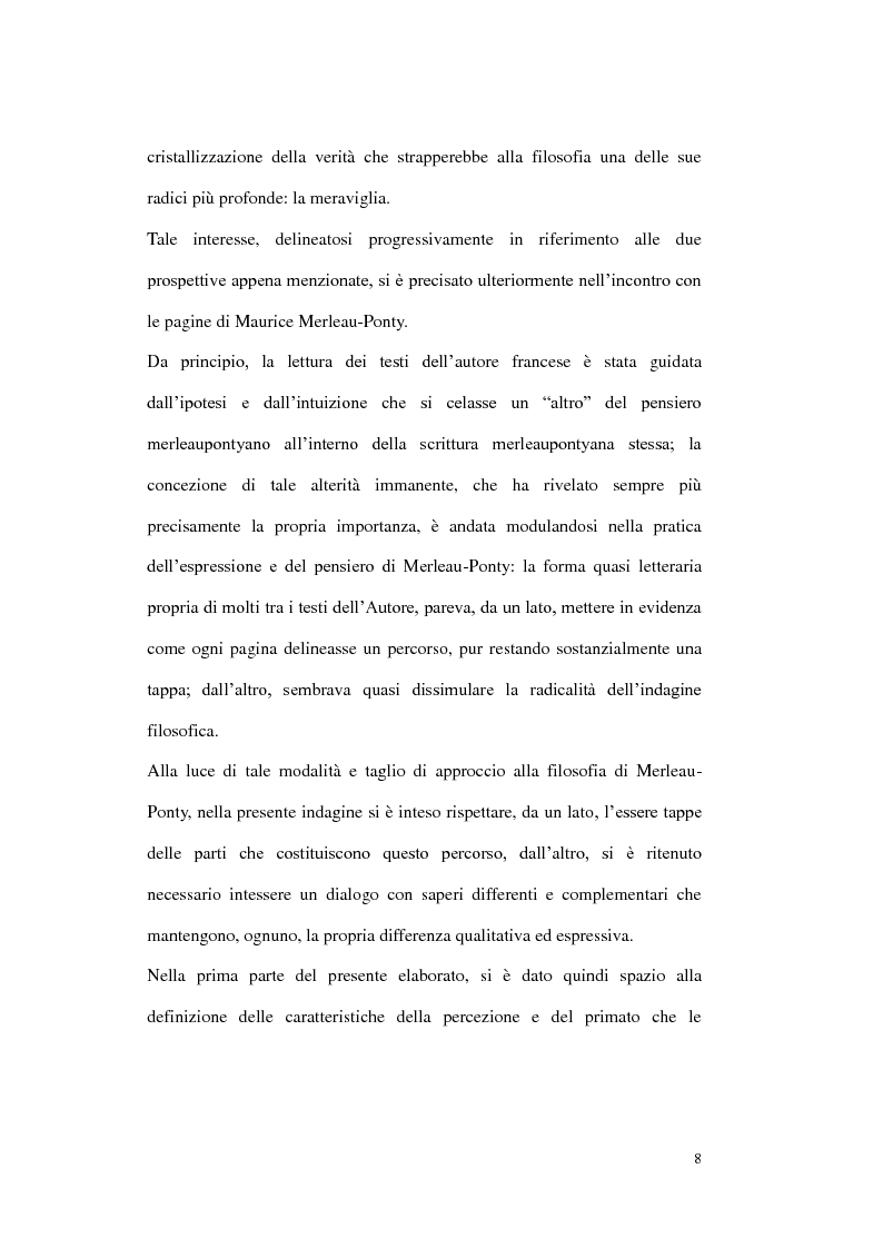 Anteprima della tesi: Il vuoto come rovescio del visibile. Corporeità e linguaggio in Maurice Merleau-Ponty, Pagina 3