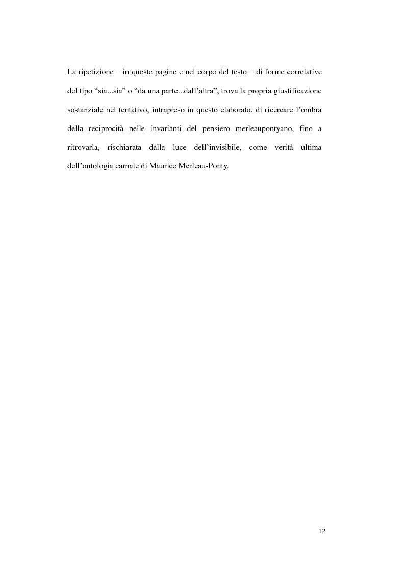 Anteprima della tesi: Il vuoto come rovescio del visibile. Corporeità e linguaggio in Maurice Merleau-Ponty, Pagina 7