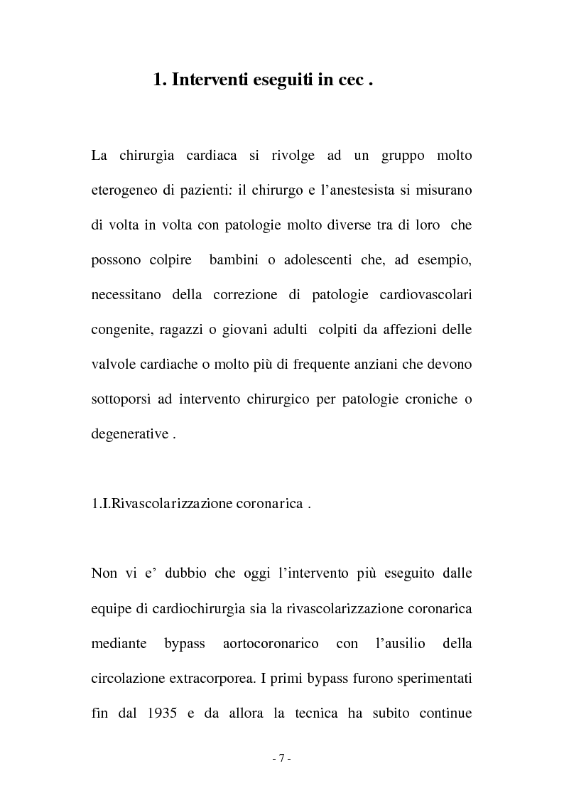 Anteprima della tesi: Tecniche di anestesia nel paziente cardiochirurgico in circolazione extracorporea, Pagina 5