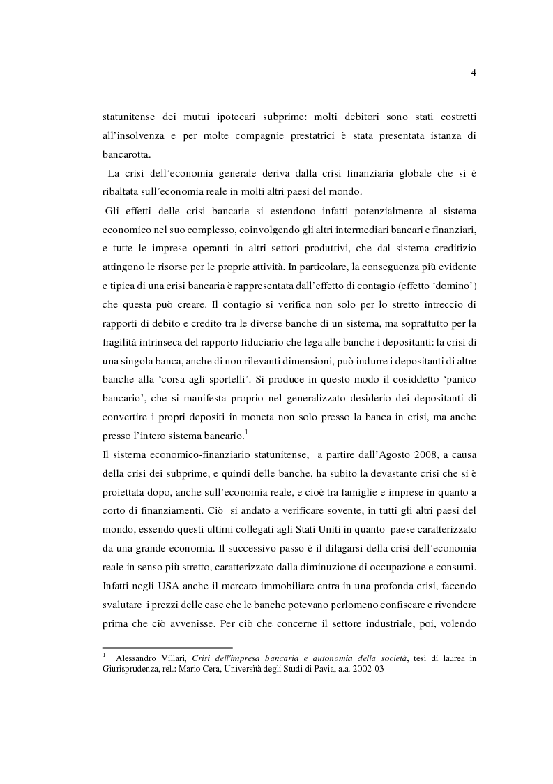 Anteprima della tesi: Interventi legislativi per tutela e salvaguardia del sistema bancario in presenza di crisi, Pagina 3