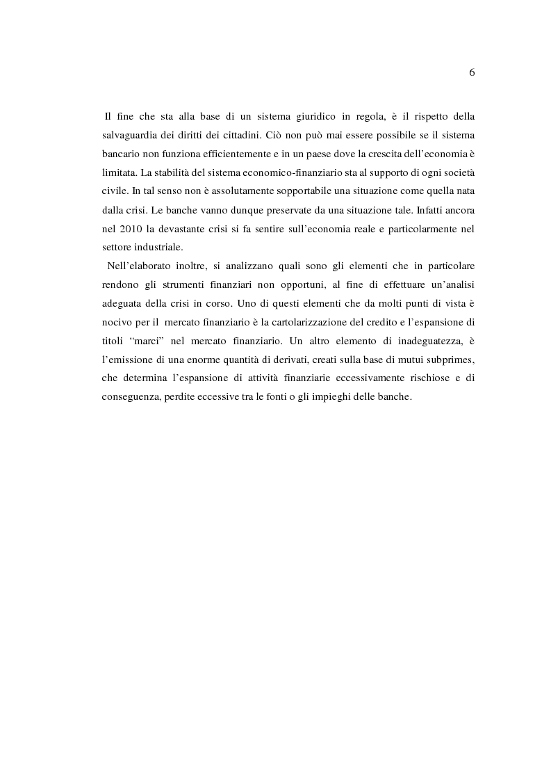 Anteprima della tesi: Interventi legislativi per tutela e salvaguardia del sistema bancario in presenza di crisi, Pagina 5