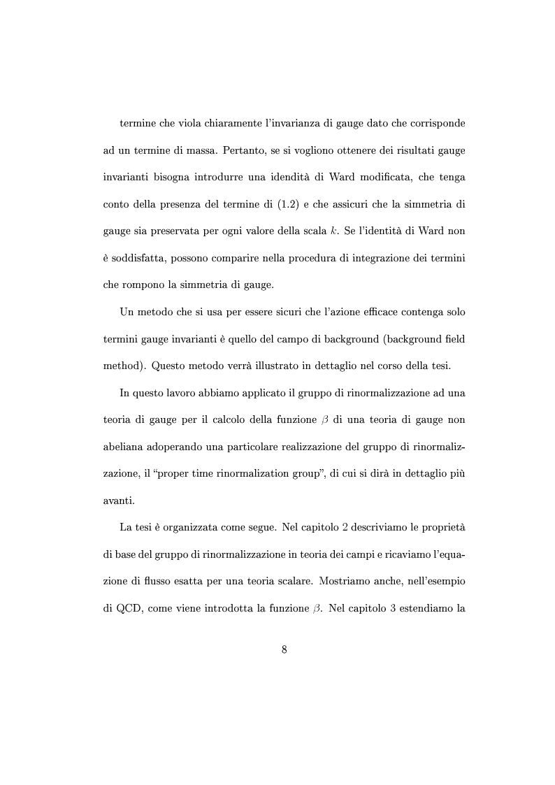 Anteprima della tesi: Gruppo di rinormalizzazione applicato alle teorie di gauge non abeliane, Pagina 7