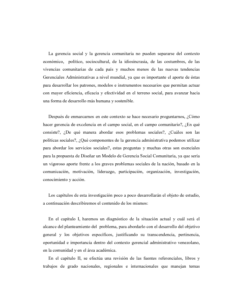 Anteprima della tesi: Diseño de un Modelo Gerencial Social Comunitario, Pagina 3