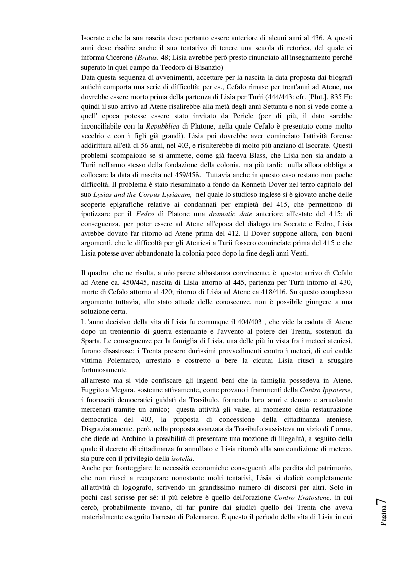 Anteprima della tesi: Appunti per una lettura in chiave giuridica di Lisia XII, Pagina 6