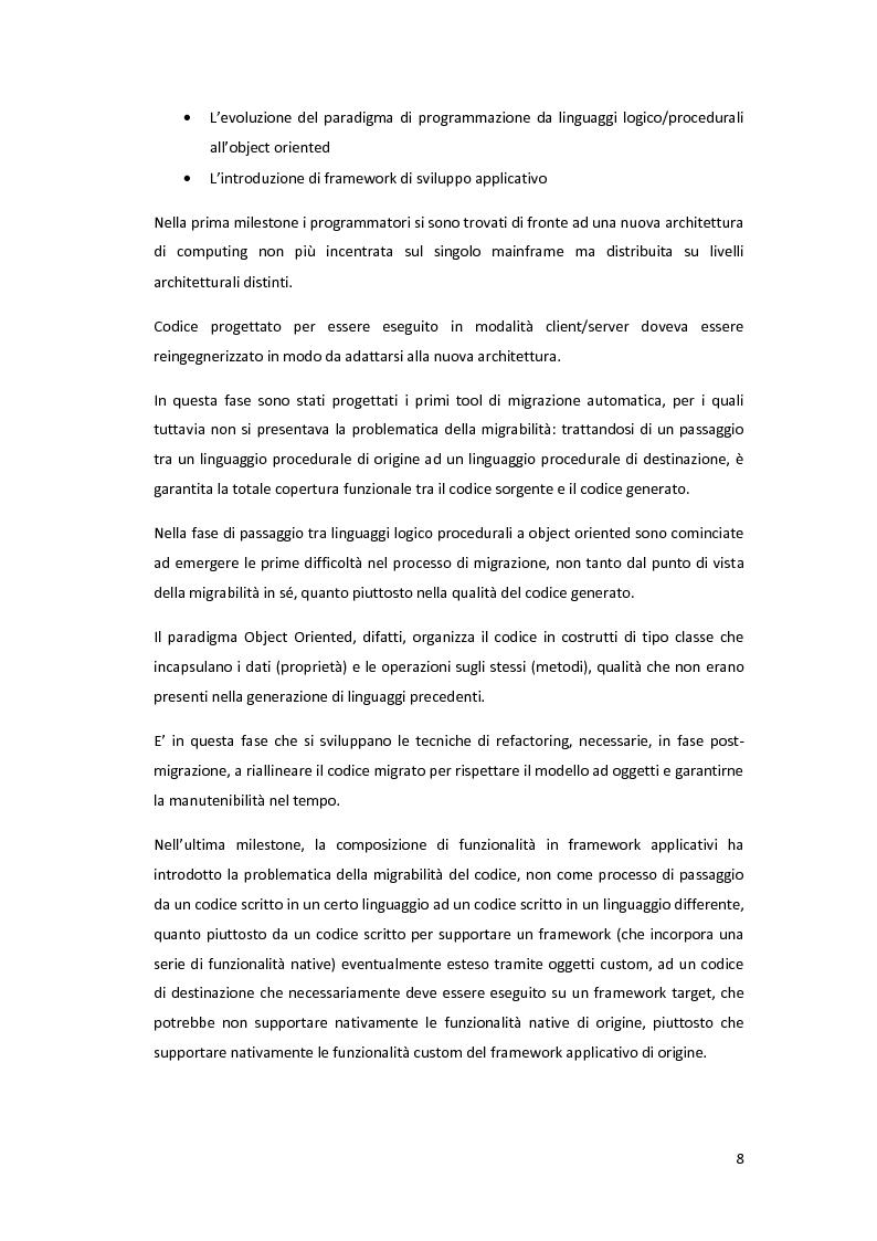 Anteprima della tesi: Valutazione dei costi di migrazione tramite metriche di complessità del codice, Pagina 6