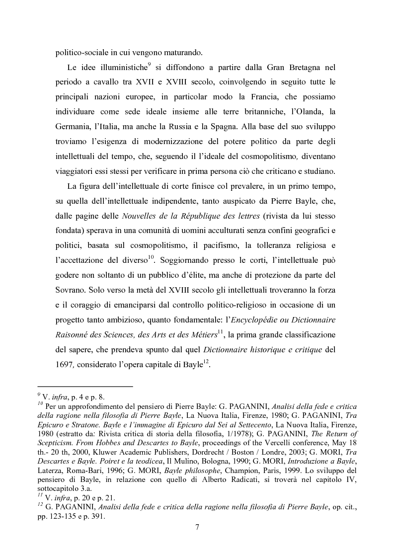 Anteprima della tesi: L'Illuminismo radicale in Italia e in Europa: Alberto Radicati, conte di Passerano, Pagina 6