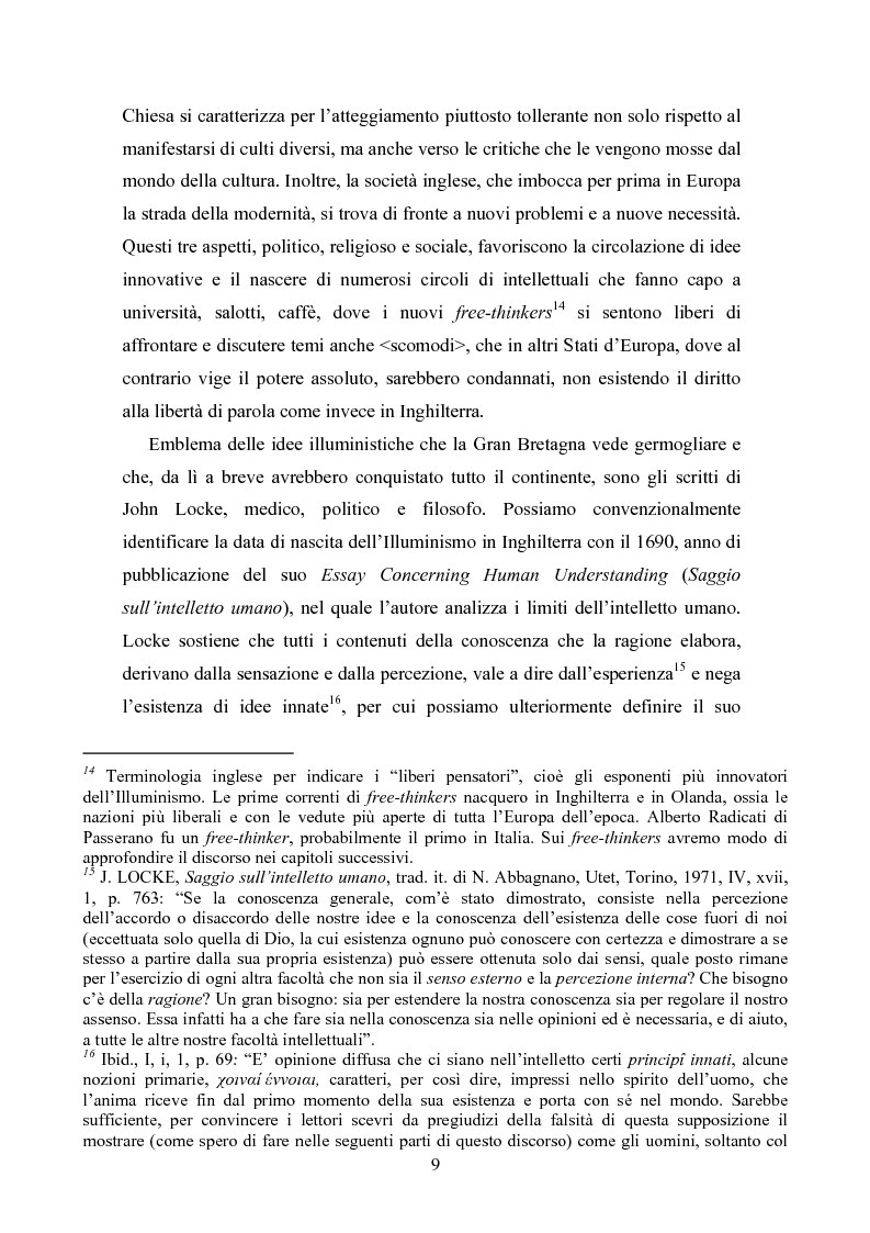 Anteprima della tesi: L'Illuminismo radicale in Italia e in Europa: Alberto Radicati, conte di Passerano, Pagina 8