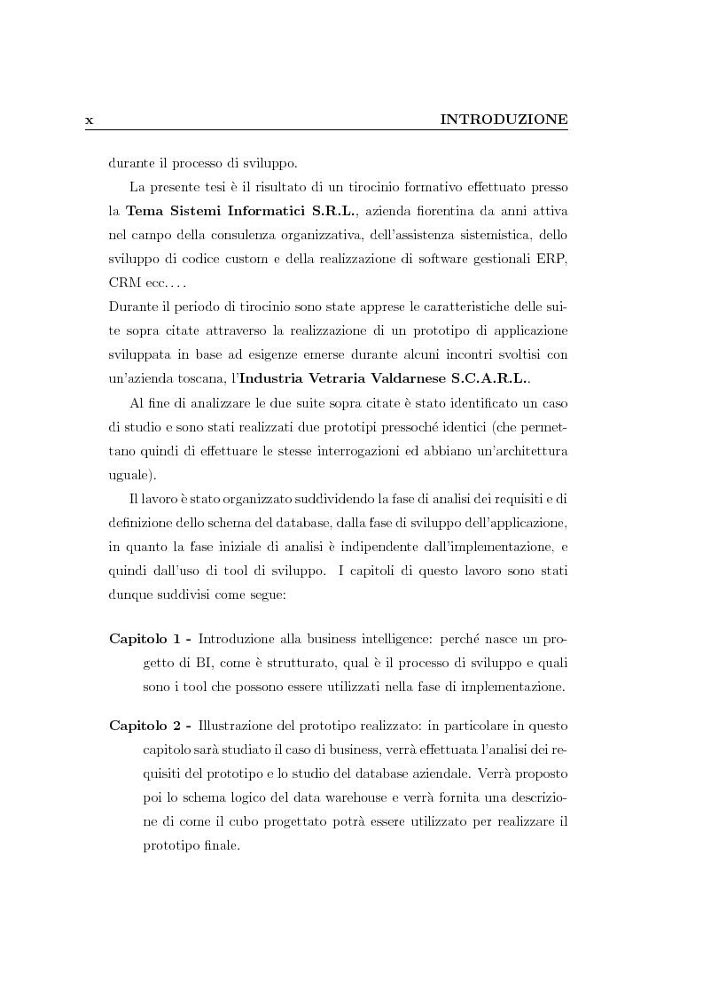 Anteprima della tesi: Business Intelligence e tools: considerazioni sullo sviluppo di un prototipo su piattaforma Oracle e Pentaho, Pagina 3