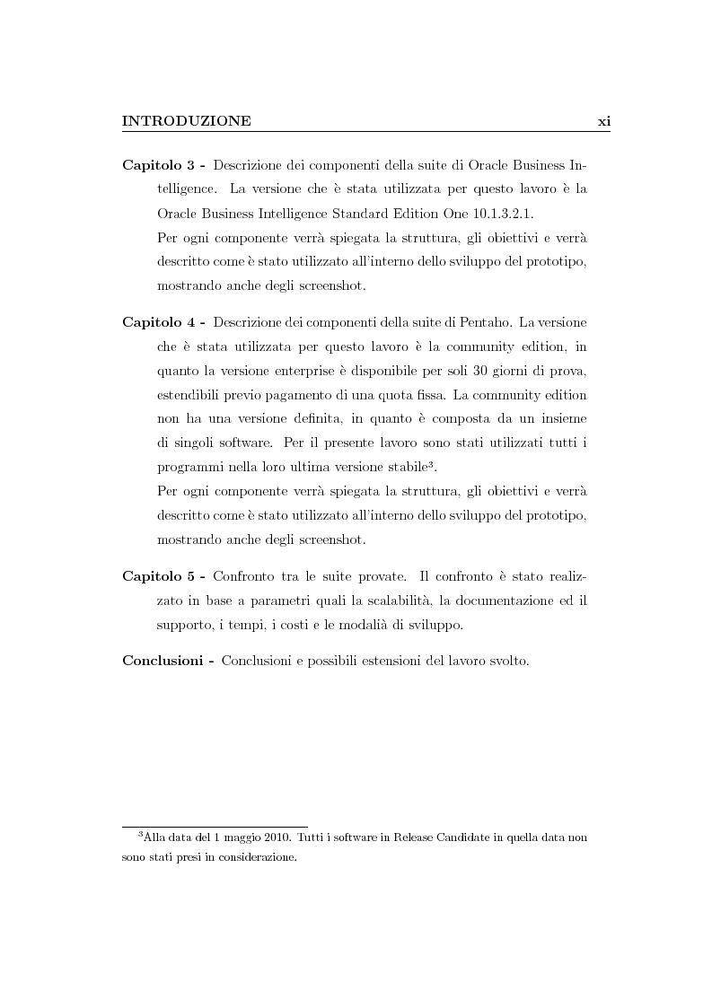 Anteprima della tesi: Business Intelligence e tools: considerazioni sullo sviluppo di un prototipo su piattaforma Oracle e Pentaho, Pagina 4