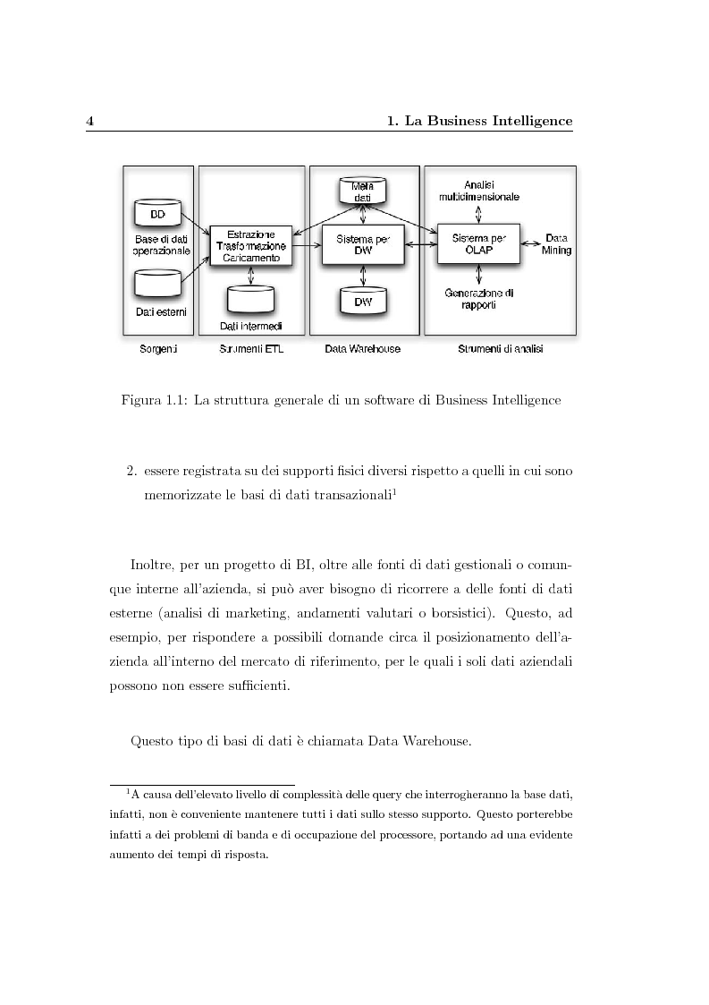 Anteprima della tesi: Business Intelligence e tools: considerazioni sullo sviluppo di un prototipo su piattaforma Oracle e Pentaho, Pagina 9