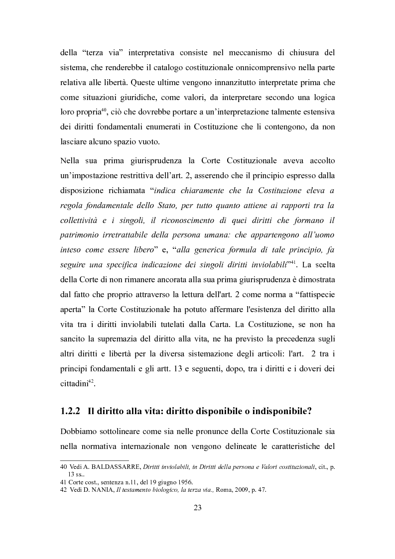 Anteprima della tesi: Principi costituzionali in tema di testamento biologico, Pagina 14