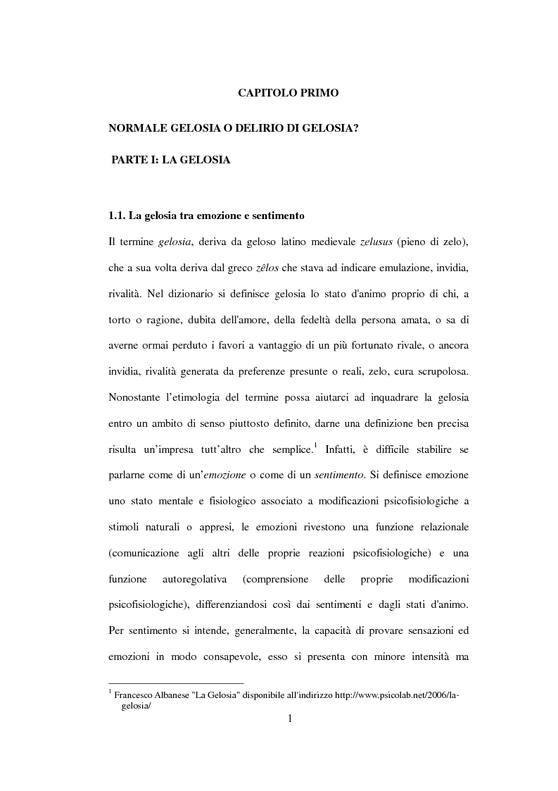 Anteprima della tesi: Sindrome di Otello: uno sguardo nel labirinto della gelosia, Pagina 6