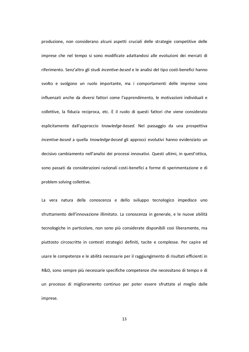 Anteprima della tesi: Brevetti, network e scenari competitivi. Analisi della capacità innovativa delle imprese italiane, Pagina 8