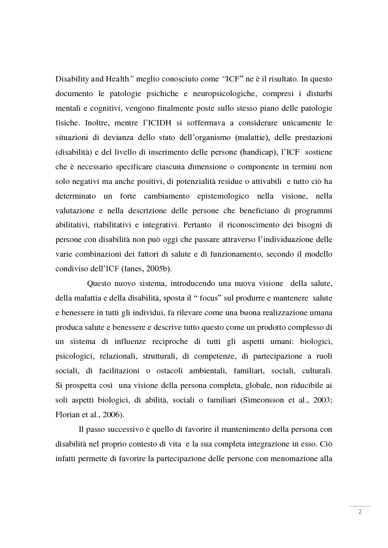Anteprima della tesi: Inclusione scolastica nella scuola materna e qualità della vita, Pagina 3