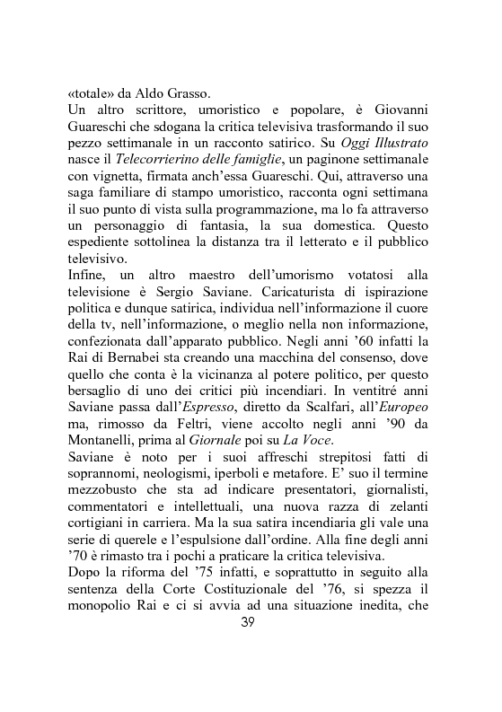 Estratto dalla tesi: Dai programmi televisivi alla stampa. Analisi della critica televisiva.