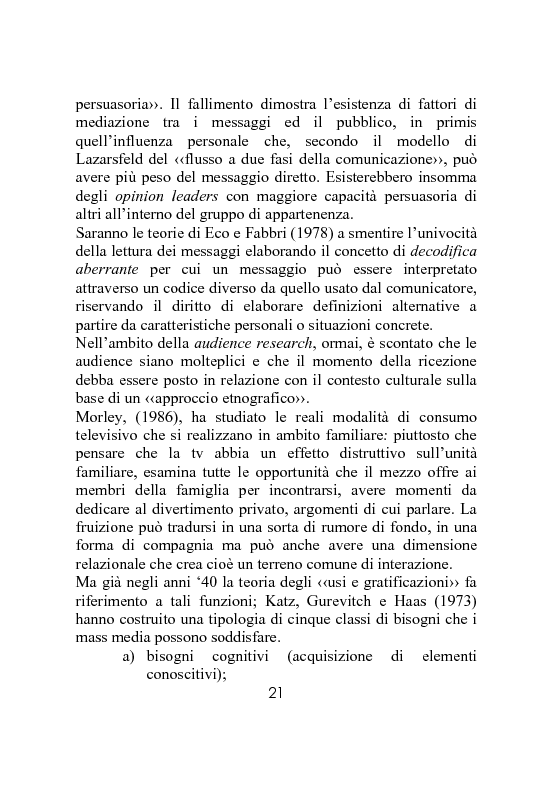 Anteprima della tesi: Dai programmi televisivi alla stampa. Analisi della critica televisiva., Pagina 16