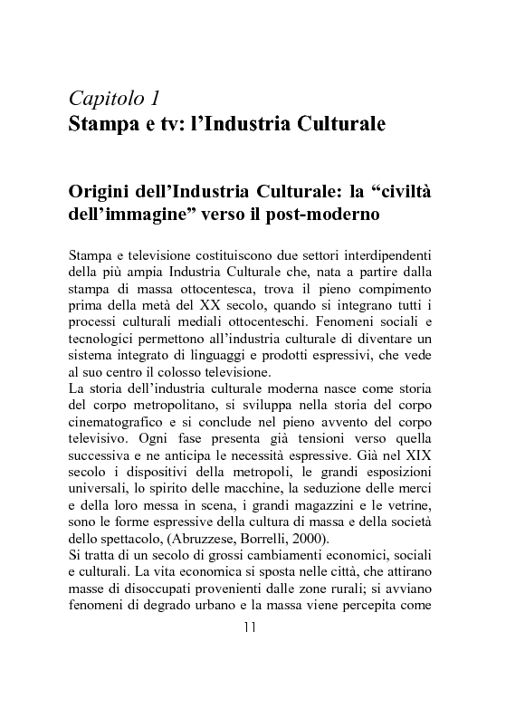 Anteprima della tesi: Dai programmi televisivi alla stampa. Analisi della critica televisiva., Pagina 6
